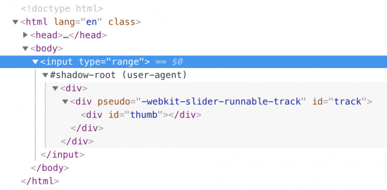 input type=range - Shadow DOM